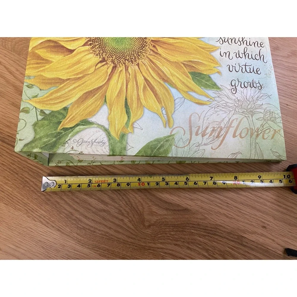 Virtue Grows Sunflower Recipe Binder Book Dividers Hard Cover Plastic‎ Sleeves